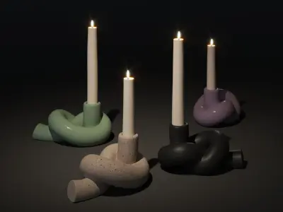 modern candel holder nodo knot 3D model