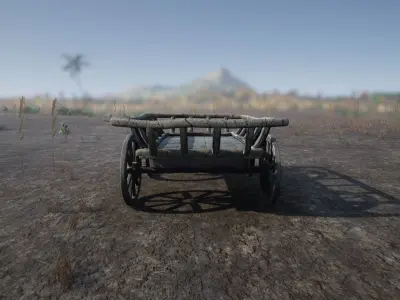 Old Cart Unreal Ready Low-poly 3D model