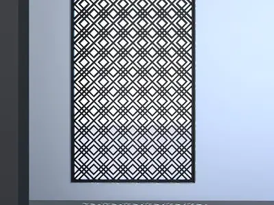3d screen window with lattice pattern Low-poly 3D model