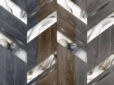 Dark Wood Chevron Marble Inlay Wallpaper  Texture