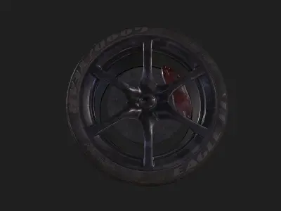 Tire with rims Low-poly 3D model