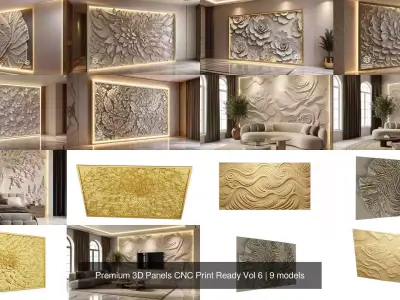 Premium 3D Panels CNC Print Ready Vol 6 3D Model Pack