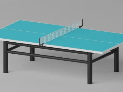 Cartoon Table Tennis Ping Pong 3D model