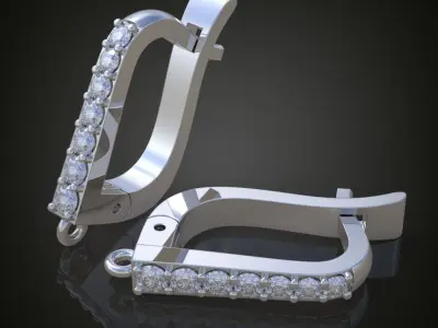 Earring 3D model 3D printable model 0118-10 3D print model