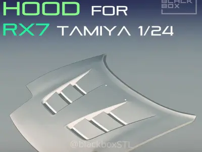 CUSTOM HOOD FOR RX7 TAMIYA 1-24 MODELKIT 3D print model