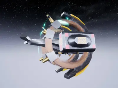 Tyrean Space Ship Low-poly 3D model