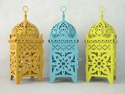 Moroccan Lantern Set 3D model