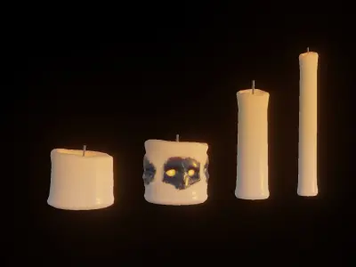 SpooOOOOOKY candles Low-poly 3D model