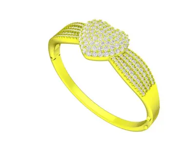 A5672 Luxury Diamond Heart Bangle 3D Model 3D print model