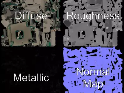 Silver CPU Chip model pack Low-poly 3D model