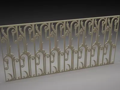 Iron railing 3D modal design 3D railing railing design  3D model