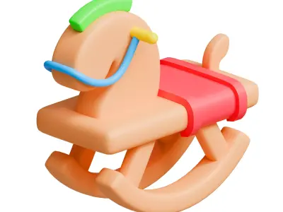 Rocking horse Low-poly 3D model