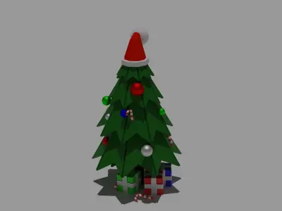 Christmas Tree Low-poly 3D model 11