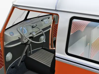 Camper Van Type 2 luggage  Low-poly 3D model