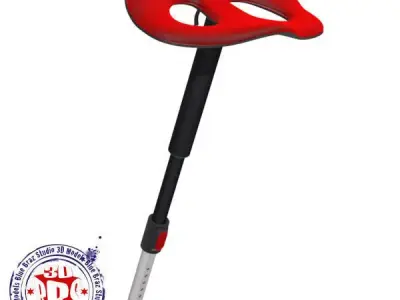 Stool scooter with handle 3D model