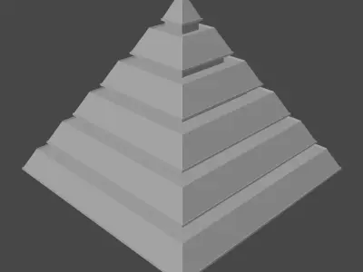 Pyramid with Squared Spike Low-poly 3D model