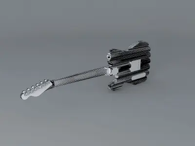 Round metal pipe guitar Free 3D model
