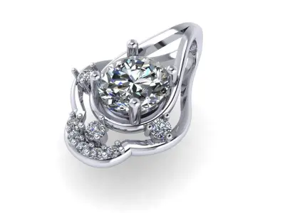 Diamond pendant 3d render 3D print model