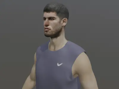 3D Model of a Tennis Champion Carlos Alcaraz Low-poly 3D model