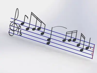 3d music sheet Free 3D model