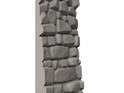 Crude Rock Wall Low Poly 3D print model