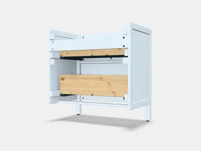 HEMNES washbasin cabinet-2 drawer Low-poly 3D model