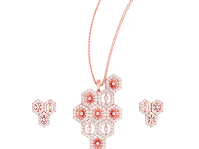 Pendant Earrings combo - 4872 3D print model