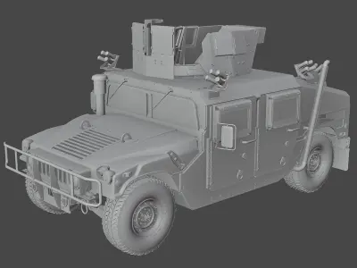 Hummer Humvee M1151 detailed military vehicle 3D model