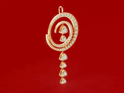 Spiral Diamond Pendant 2 3D print model