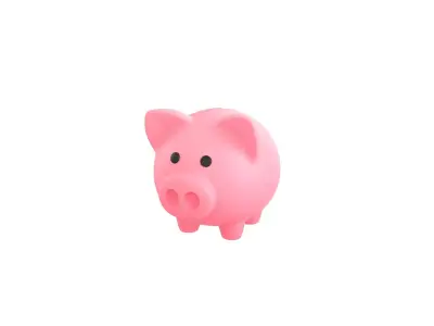 Cartoon Piggy Bank 3D model