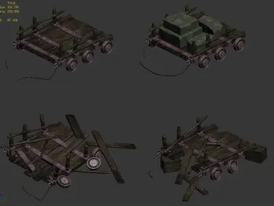 Game Underground Palace - Trolley 01 3D model