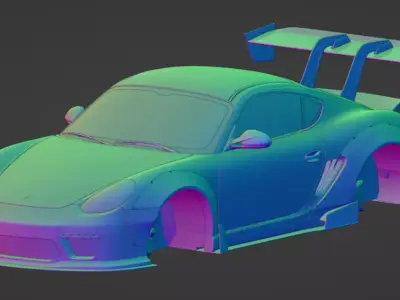 Porsche Cayman Rocket Bunny Mix 3D model