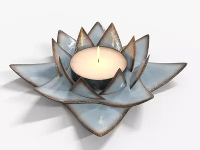Antique Candle Low-poly 3D model