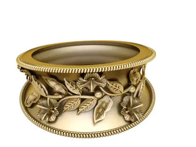 LEAF DESIGN RING 3D PRINTABLE MODEL 3D print model