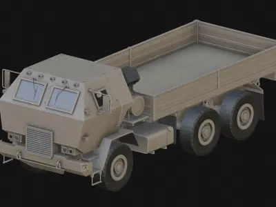 Military 6x6 Medium Supply Truck Low-poly 3D model