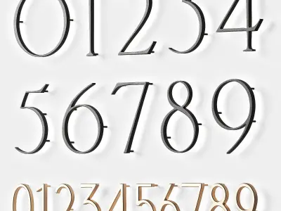  House sign door numbers Digits 0 - 9 Numbers with backlight 3D model