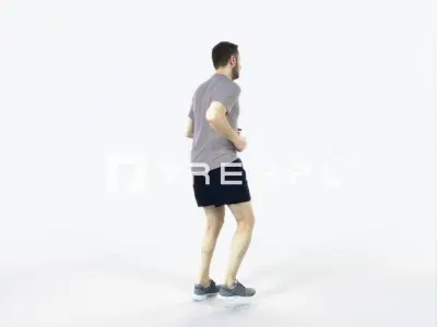 Portrait 07J Running Jogging Football Sports Man Low-poly 3D model