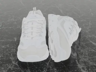 SKECHERS 3D SHOES - WHITE Low-poly 3D model