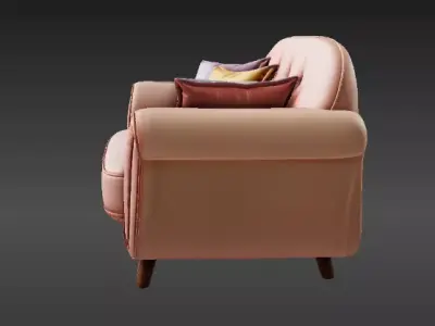 Modern Luxury  Sofa Chair 3D Model Stylized Cartoon Game-Ready  Low-poly 3D model