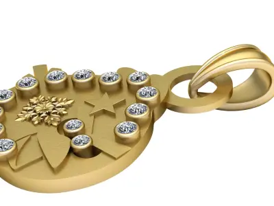 Gold Symbolic PENDANT  3D print model