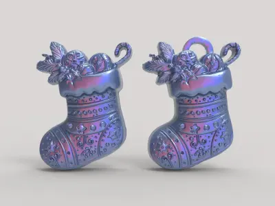christmas socks decor  3D print model