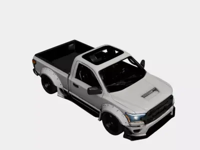 Widebody Custom Pickup Truck Extreme Show Build 01 3D model