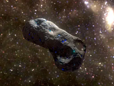 Asteroid with mysterious minerals for free  Free low-poly 3D model