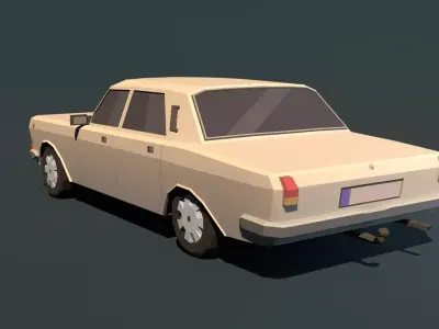 Gaz 24-10 Volga stylized low-poly Low-poly 3D model