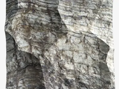 17-RockPanel piece of rock on wall 3D model