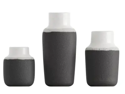 Two Toned Vase Set Of 3 3D model