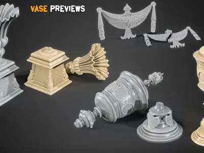 15 Game-Ready Damaged Vase - Vol 02 Low-poly 3D model