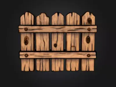 Wooden Boundaries Low-poly 3D model