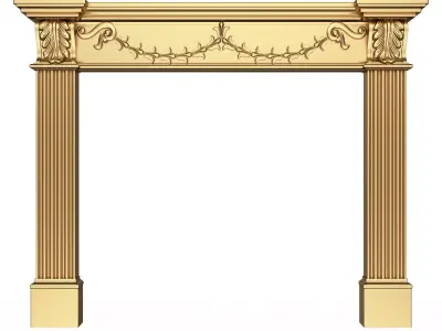 Classic Fireplace 01 Low-poly 3D model