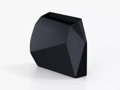 Black Vase Origami Small Low-poly 3D model